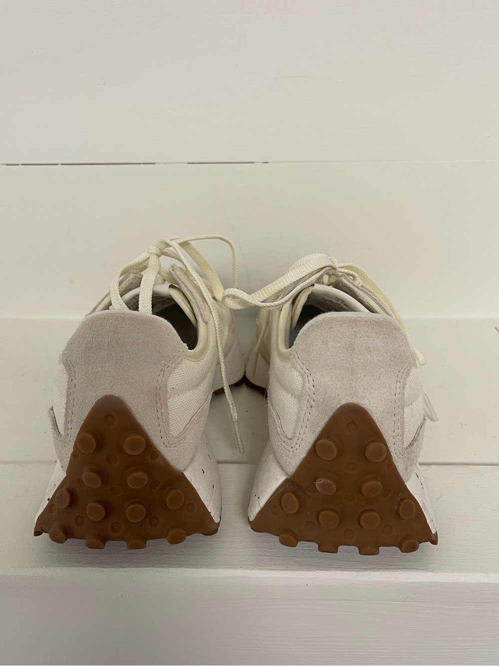 New Balance 327 Turtledove Angora Cream Suede Sneakers Women’s - Picture 4 of 7